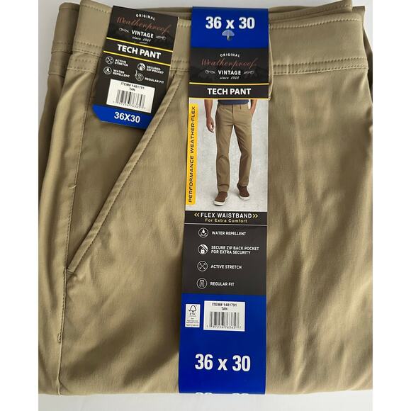 Weatherproof Tech Pants - NWT - 36x30 - Water Repellant & Active Stretch - Picture 6 of 6